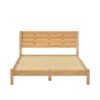 Queen Bed Frame Modern Minimalist Boho - Natural Pine - Image 2