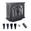 24" 3D Flame Electric Infrared Quartz Fireplace Stove With Remote Control - Antique Black - Image 11