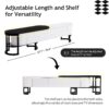 Modern Extendable TV Stand For TVs Up To 75", Entertainment Center Media Console With 3 Drawers, Metal Adjustable Legs For Living Room - White / Black - Image 4