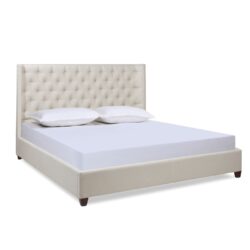 Manhattan - King Shelter Platform Bed Frame - Light Beige