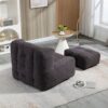 Fluffy Bean Bag Chair, Comfortable Bean Bag For Adults And Children, Super Soft Lazy Sofa Chair With Memory Foam And Ottoman, Indoor Modern Focus Bean Bag Chair For Living Room, Bedroom, Apartment - Black - Image 6