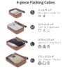 4 Piece Luggage Set Suitcase Set, Abs Hard Shell Lightweight Expandable Travel Luggage With 4 Packing Cubes, Tsa Lock, Spinner Wheels (16 / 20 / 24 / 28) - Coffee - Image 8