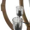 9 Light Globe Chandelier, Wood Chandelier Hanging Light Fixture With Adjustable Chain For Kitchen, Bulb Not Included - Brown - Image 12