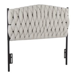 Braided Matisse - Twin Size Headboard - Black / Cream