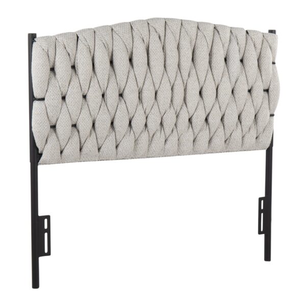 Braided Matisse - Twin Size Headboard - Black / Cream
