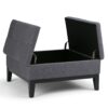 Dover - Square Coffee Table Storage Ottoman - Slate Gray - Image 3