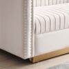 Contemporary Vertical Channel Tufted Velvet Sofa Loveseat Upholstered 2 Pieces Set With 4 Pillows - Beige - Image 8