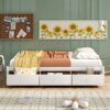 Twin Size Platform Storage Bed With 3 Drawers - White - Image 3