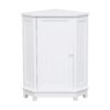 Bathroom Cabinet Triangle Corner Storage Cabinet With Adjustable Shelf Modern Style - White - Image 16