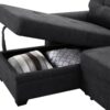 Kinsley - Sleeper Sectional Sofa Chaise With USB Charger And Tablet Pocket - Dark Gray - Image 11