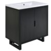 Bathroom Vanity Set With Sink, Combo Cabinet, Bathroom Storage Cabinet, Solid Wood Frame - Black - Image 12
