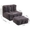 Fluffy Bean Bag Chair, Comfortable Bean Bag For Adults And Children, Super Soft Lazy Sofa Chair With Memory Foam And Ottoman, Indoor Modern Focus Bean Bag Chair For Living Room, Bedroom, Apartment - Black - Image 23