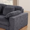 Nadine - Corduroy Modular Corner Sectional Sofa With Left Facing Chaise - Dark Gray - Image 3