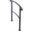 Handrails For Outdoor Steps, Fit 1 Or 3 Steps Outdoor Stair Railing, Flexible Front Porch Hand Rail, Transitional Handrails For Concrete Steps Or Wooden Stairs - Black - Image 4