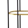 3 Tier Metal Console Table, Mirrored Shelf - Golden Black - Image 12
