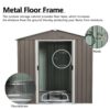 6Ft x 5Ft Outdoor Metal Storage Shed - Gray - Image 6