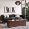 Avalon - Extra Large Storage Ottoman Bench - Distressed Saddle Brown - Image 11