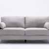 Damian - Woven Living Room Fabric Sofa, Loveseat (Set of 2) - Light Gray - Image 3