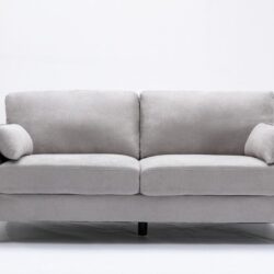 Damian - Woven Fabric Sofa - Light Gray