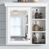 Bathroom Medicine Cabinet With Mirror, Wall Mounted Mirror Cabinet & Storage Organizer, Over The Toilet Storage White Storage Cabinet For Bathroom - White - Image 21