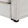 4 Seater Modern Linen Sofa With Armrest Pockets And 4 Pillows, Minimalist Style Couch - Beige - Image 13