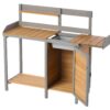 Outdoor Potting - Bench, Workstation Table With Cabinet For Backyard Garden Supplies - Brown / Gray - Image 18