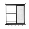 Floating Wine Bar Shelf With Glass Holder And Display Shelves - Black - Image 2