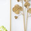 Metal Tree Wall Decor, Vertical Rectangular Flower Wall Accent - Gold - Image 7