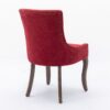 Ultra Side Dining Chair, Thickened Fabric Chairs With Neutrally Toned Solid Wood Legs, Bronze Nail Head (Set of 2) - Wine Red / Burgundy - Image 5