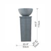 Polyresin Zen Bowl Water Fountain, Outdoor Bird Feeder / Bath Fountains, Relaxing Water Feature For Garden Lawn Backyard Porch - Gray - Image 6