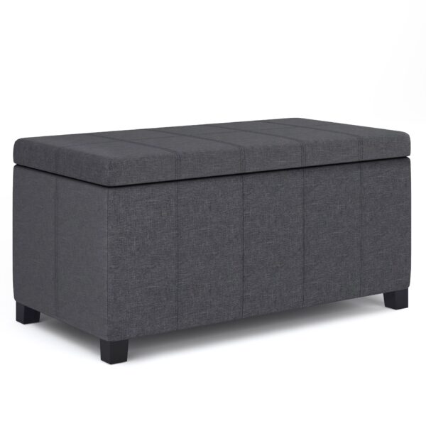 Dover - Storage Ottoman Bench - Slate Gray