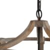 3 Light Wood Drum Chandelier, Hanging Light Fixture With Adjustable Chain For Kitchen, Bulb Not Included - Brown - Image 9