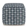 Noreen - Square Pouf - Dark Blue / White - Image 3