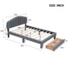 Queen Size Upholstered Platform Bed With Drawer - Gray - Image 11