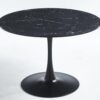 42.1" Tulip Table Mid-Century Dining Table For 4-6 People With Round MDF Table Top, Pedestal Dining Table, End Table Leisure Coffee Table - Black - Image 5