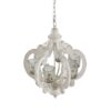 Farmhouse Chandelier, 6 Light Wood Chandelier Pendant Light Fixture With Adjustable Chain For Dining Room Living Room Entryway, Bulb Not Included - Cream - Image 9