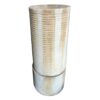 Large Modern Cylinder Ribbed Tower Water Fountain, Contemporary Antique Finish Outdoor Bird Bath Concrete Fountain - Antique Blue - Image 2