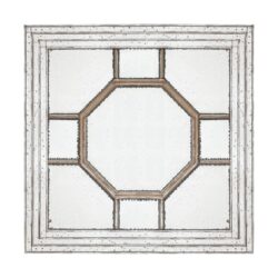 Antique Style Decorative Square Wall Mirror With Mirrored Frame, Wall Decor For Living Room Entryway, Console Lean Against Wall - Silver