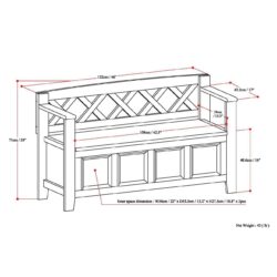 Amherst - Entryway Storage Bench - Farmhouse Brown