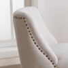 Counter Height Swivel Barstools, Upholstered Bar Stools (Set of 2) - Ivory - Image 9