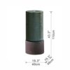 Tall Large Modern Cylinder Ribbed Tower Water Fountain With Rustic Base, Contemporary Antique Green Copper Outdoor Bird Feeder / Bath Cement Fountain - Antique Green - Image 3
