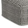 Safford - Square Woven Outdoor / Indoor Pouf - Black / White - Image 3