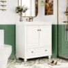 Bathroom Vanity With Sink, Combo, Cabinet With Doors And Drawer, Solid Frame And MDF Board - White - Image 2