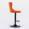 Swivel Velvet Barstools Adjusatble Seat Height, Modern Upholstered Bar Stools With Backs Comfortable Tufted For Home Pub And Kitchen Island (Set of 2) - Orange - Image 5