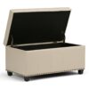 Amelia - Storage Ottoman Bench - Satin Cream - Image 3