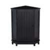Bathroom Cabinet Triangle Corner Storage Cabinet With Adjustable Shelf Modern Style - Black - Image 16