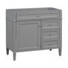 Bathroom Vanity Without Top Sink, Modern Bathroom Storage Cabinet With 2 Drawers And A Tip-Out Drawer, Frame (Not Include Basin Sink) - Gray - Image 4