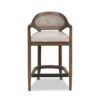 Americana - Mid-Century Modern Cane Back Counter Stool - Taupe Beige Textured Weave - Image 2