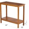 Workstation For Garden Balcony Garage, Acacia Console Potting Table - Light Brown - Image 2