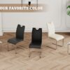 Modern Dining Chairs With Faux Leather Padded Seat Dining Living Room Chairs Upholstered Chair With Chrome Metal Legs Design Side Chairs (Set of 4) - Black / Silver - Image 11